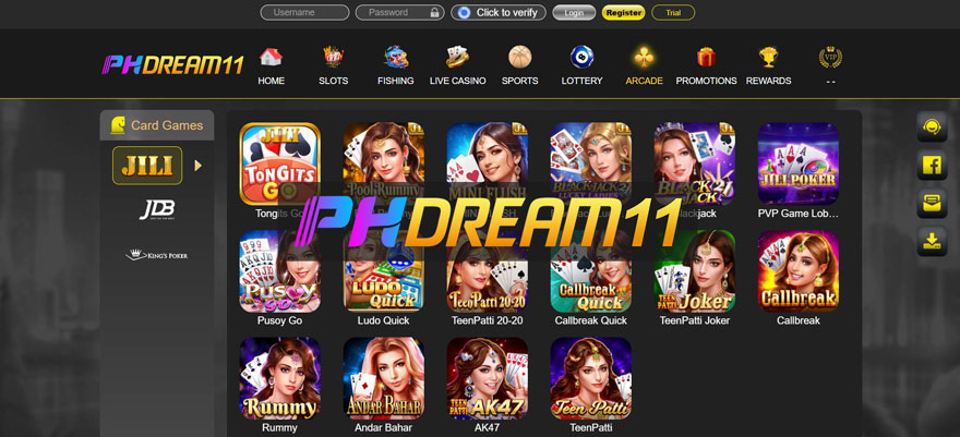 Phdream Mag-log in, kasama ang lahat ng package.